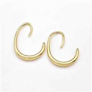 Copper Hook Earrings Gold Plated, approx 22-30mm [FN43615]