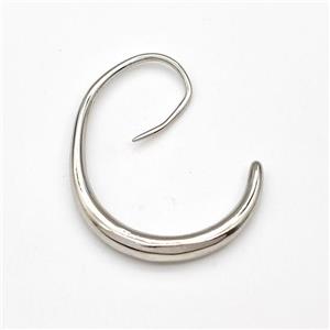 Copper Hook Earrings Platinum Plated, approx 30-36mm [FN43616]