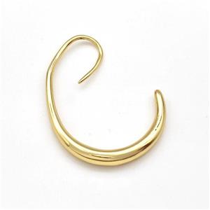 Copper Hook Earrings Gold Plated, approx 30-36mm [FN43617]
