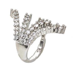Copper Ring Micro Pave Zirconia Platinum Plated, approx 18-30mm, 18mm dia [FN43703]