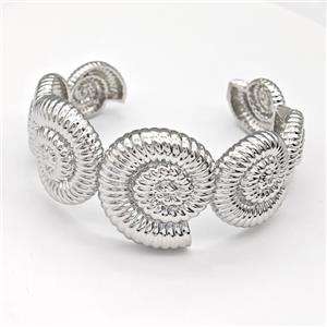 Nautilus Shell Charms Copper Bangle Conch Platinum Plated, approx 17-32mm, 50-55mm dia [FN43715]