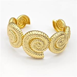 Nautilus Shell Charms Copper Bangle Conch Gold Plated, approx 17-32mm, 50-55mm dia [FN43716]