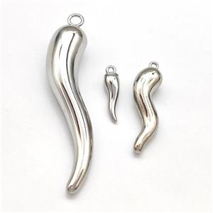 Copper Chili Charms Pendant Pepper Platinum Plated, approx 9-53mm [FN43717-L]