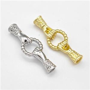 Copper Hand Connector Pave Zirconia Cord End Mixed, approx 11-33mm [FN43721]