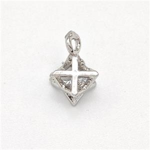 Copper Star Pendant Pave Zirconia Platinum Plated, approx 5-6mm [FN43732]
