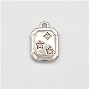 Copper Star Pendant Pave Zirconia Platinum Plated, approx 8-10mm [FN43787]