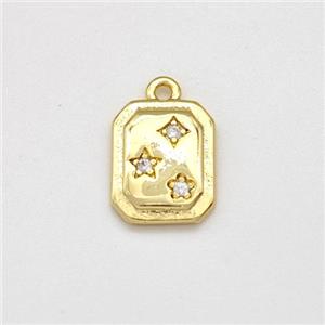 Copper Star Pendant Pave Zirconia Gold Plated, approx 8-10mm [FN43788]