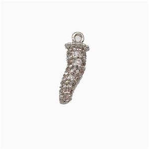 Copper Chili Pendant Micro Pave Zirconia Platinum Plated, approx 3-11mm [FN43797]