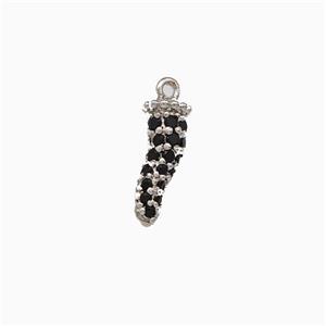 Copper Chili Pendant Micro Pave Zirconia Platinum Plated, approx 3-11mm [FN43799]