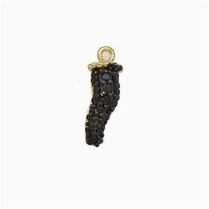Copper Chili Pendant Micro Pave Black Zirconia Gold Plated, approx 3-11mm [FN43800]