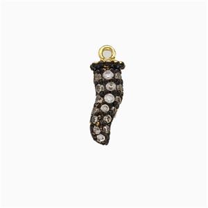 Copper Chili Pendant Micro Pave Zirconia Gold Plated, approx 3-11mm [FN43801]