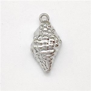 Conch Shell Charms Copper Pendant Platinum Plated, approx 9-15mm [FN43807]