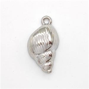 Conch Shell Charms Copper Pendant Platinum Plated, approx 8-15mm [FN43809]