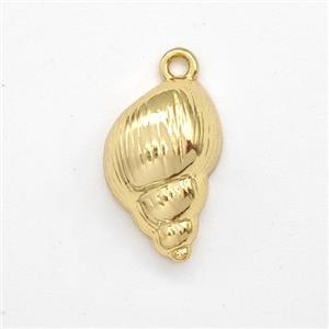 Conch Shell Charms Copper Pendant Gold Plated, approx 8-15mm [FN43810]