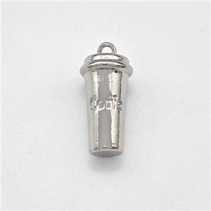 Coffee Cup Charms Copper Pendant Platinum Plated, approx 5-14mm [FN43815]