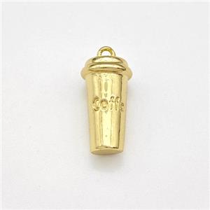 Coffee Cup Charms Copper Pendant Gold Plated, approx 5-14mm [FN43816]
