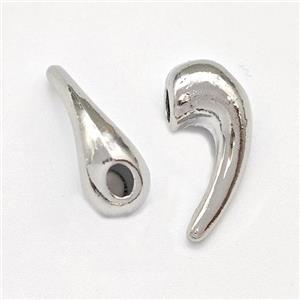Comma Charms Copper Pendant Platinum Plated, approx 9-19mm [FN43817]