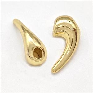 Comma Charms Copper Pendant Gold Plated, approx 9-19mm [FN43818]