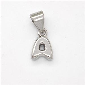 Copper Letter-A Pendant Platinum Plated, approx 6-7mm [FN43909]