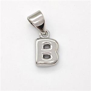 Copper Letter-B Pendant Platinum Plated, approx 6-7mm [FN43910]