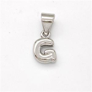 Copper Letter-G Pendant Platinum Plated, approx 6-7mm [FN43915]