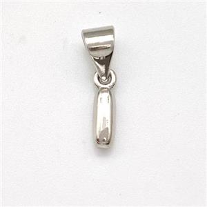 Copper Letter-I Pendant Platinum Plated, approx 6-7mm [FN43917]