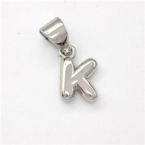 Copper Letter-L Pendant Platinum Plated, approx 6-7mm [FN43919]