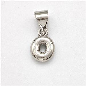 Copper Letter-O Pendant Platinum Plated, approx 6-7mm [FN43923]