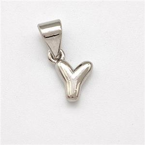 Copper Letter-Y Pendant Platinum Plated, approx 6-7mm [FN43933]