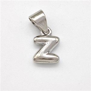 Copper Letter-Z Pendant Platinum Plated, approx 6-7mm [FN43934]