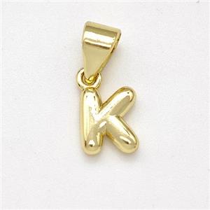 Copper Letter-K Pendant Gold Plated, approx 6-7mm [FN43946]