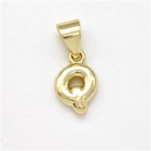 Copper Letter-Q Pendant Gold Plated, approx 6-7mm [FN43952]