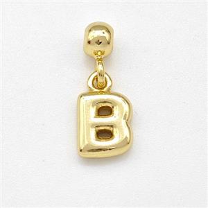 Copper Letter-B Pendant Gold Plated, approx 6-7mm, 4mm, 2mm hole [FN43964]