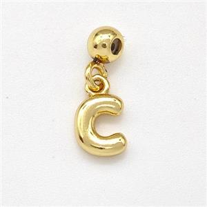 Copper Letter-C Pendant Gold Plated, approx 6-7mm, 4mm, 2mm hole [FN43965]