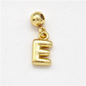 Copper Letter-E Pendant Gold Plated, approx 6-7mm, 4mm, 2mm hole [FN43967]