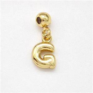 Copper Letter-G Pendant Gold Plated, approx 6-7mm, 4mm, 2mm hole [FN43969]