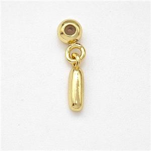 Copper Letter-I Pendant Gold Plated, approx 6-7mm, 4mm, 2mm hole [FN43971]
