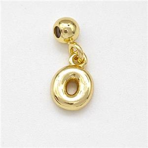 Copper Letter-O Pendant Gold Plated, approx 6-7mm, 4mm, 2mm hole [FN43977]