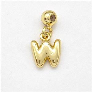 Copper Letter-W Pendant Gold Plated, approx 6-7mm, 4mm, 2mm hole [FN43985]