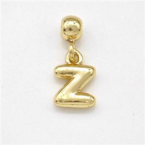 Copper Letter-Z Pendant Gold Plated, approx 6-7mm, 4mm, 2mm hole [FN43988]