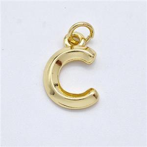 Copper Letter-C Pendant Gold Plated, approx 9-12.5mm [FN44100]