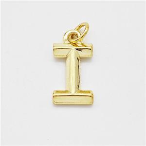 Copper Letter-I Pendant Gold Plated, approx 9-12.5mm [FN44106]