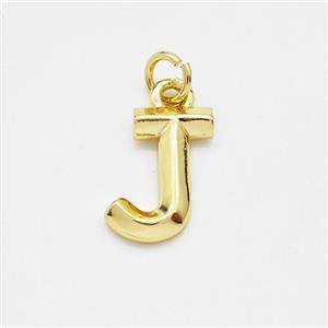 Copper Letter-J Pendant Gold Plated, approx 9-12.5mm [FN44107]