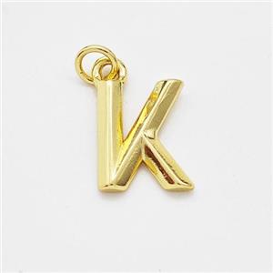 Copper Letter-K Pendant Gold Plated, approx 9-12.5mm [FN44108]