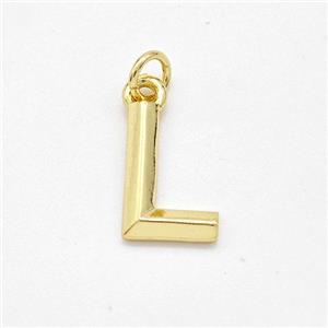 Copper Letter-L Pendant Gold Plated, approx 9-12.5mm [FN44109]