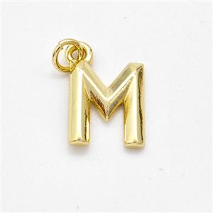 Copper Letter-M Pendant Gold Plated, approx 9-12.5mm [FN44110]