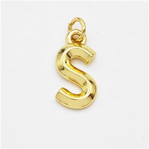 Copper Letter-S Pendant Gold Plated, approx 9-12.5mm [FN44116]