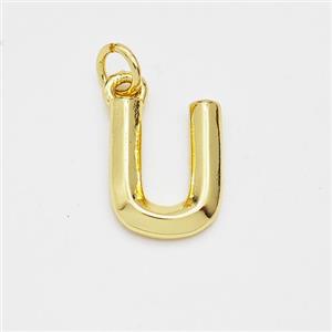 Copper Letter-U Pendant Gold Plated, approx 9-12.5mm [FN44118]
