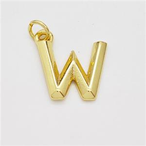 Copper Letter-W Pendant Gold Plated, approx 9-12.5mm [FN44120]