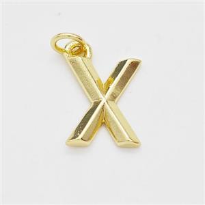 Copper Letter-X Pendant Gold Plated, approx 9-12.5mm [FN44121]